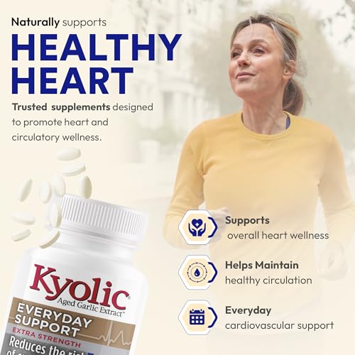 Kyolic Odourless Aged Garlic Extract - Extra Strength 1000mg - Cardiovascular Supplement - Kyolic Cardiovascular Health -Garlic Extract Supplement