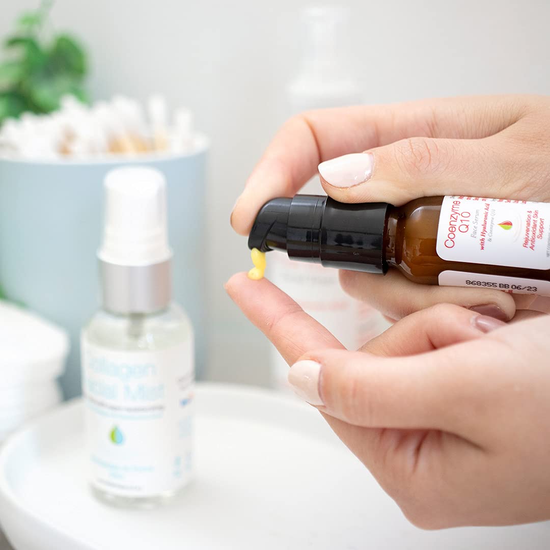 Sérum de coenzyme Q10 Hyalogic Episilk avec acide hyaluronique pour le soutien du collagène | Sérum raffermissant visible pour le visage pour peaux sèches | Rajeunissement de la peau - Sérum antioxydant (30 ml)