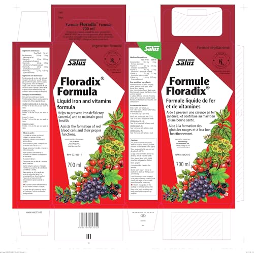 Salus Floradix Fer et Vitamines Liquide | Supplément de Fer à base de Plantes pour Femmes, Hommes et Enfants | Végétarien, Sans Produits Laitiers et Sans OGM (700 ml)