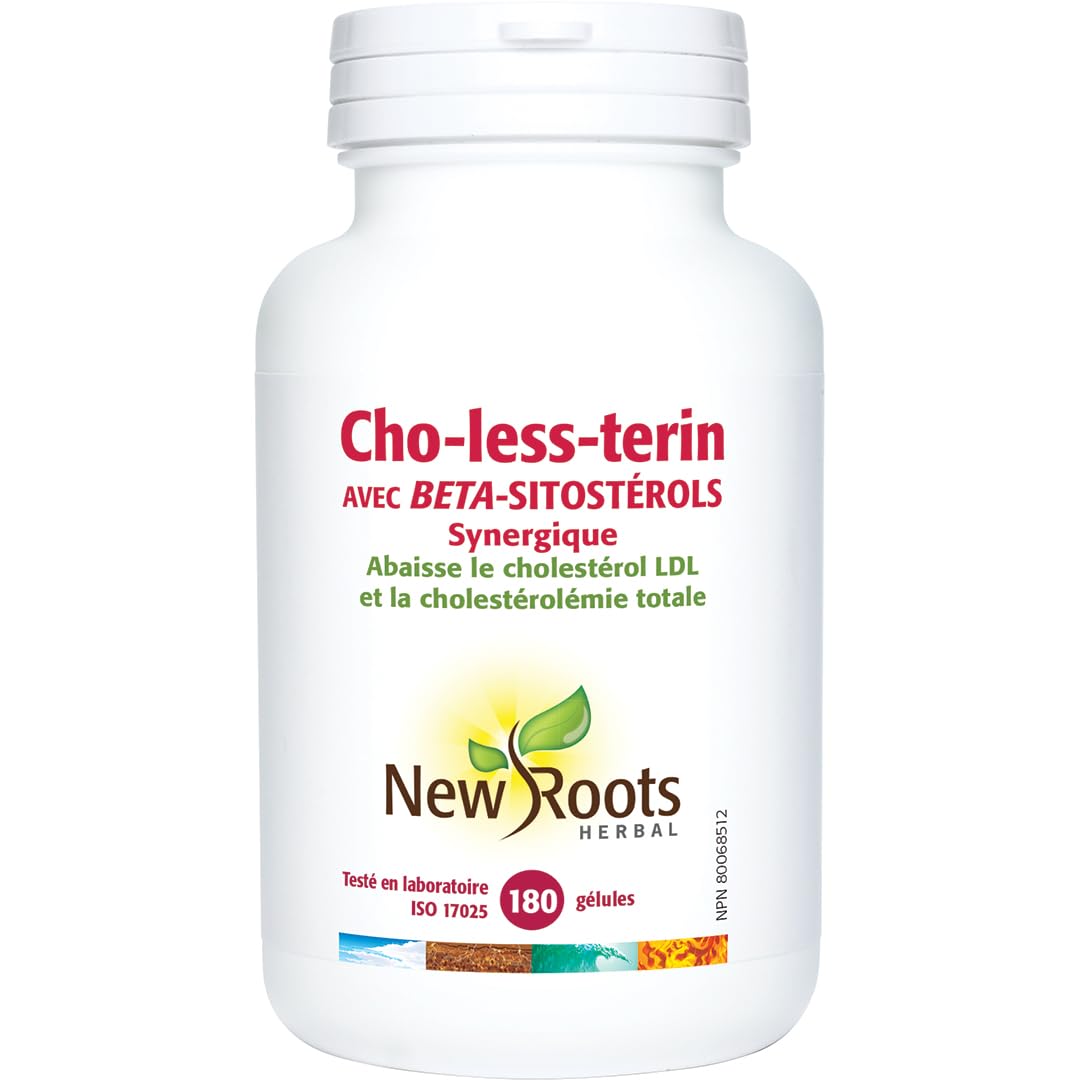 New Roots Herbal - Cho-less-terin - Avec des bêta-sitostérols, synergique - Favorise des niveaux de cholestérol sains et la santé cardiovasculaire - Abaisse le cholestérol LDL et le cholestérol total