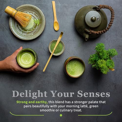DoMatcha Récolte d'été - Poudre de thé vert matcha japonais pour smoothies, lattes, pâtisseries et créations culinaires - Riche en antioxydants, couleur verte éclatante, certifié casher