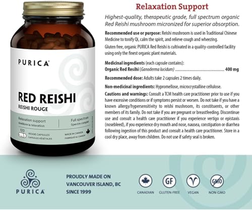 PURICA - Reishi Rouge - Champignons micronisés - Aide à la relaxation