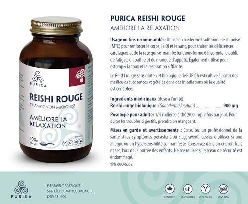 Purica Red Reishi Micronized Mushroom Powder