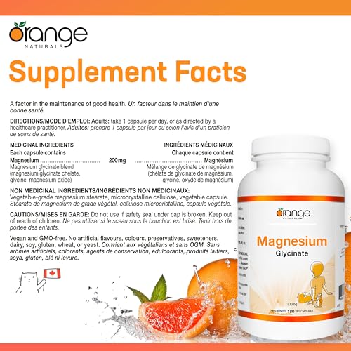Orange Naturals Magnésium Glycinate 200mg