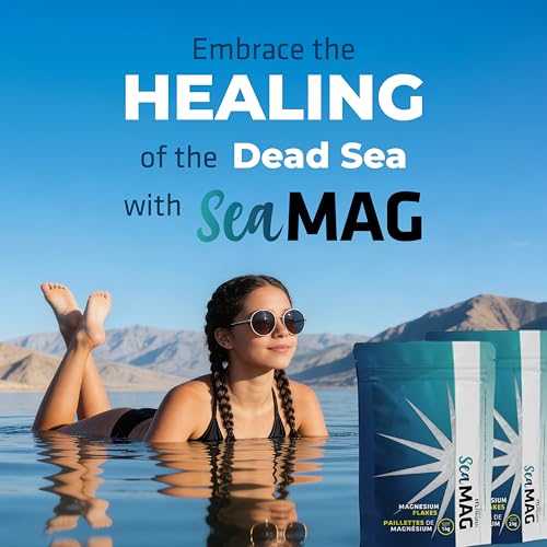SeaMAG Magnesium Bath Salt, Alternative to Epsom Salt - 100% Pure & Natural Magnesium Flakes from The Dead Sea | High Absorption Flakes for Relaxation & Wellness