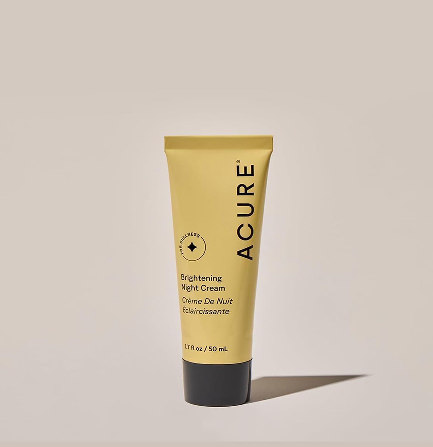 Acure Brightening Night Cream - Radiance Boosting Night Face Cream for Women & Men, Hydrating & Revitalizing Moisturizer for Uneven Skin Tone & Dullness w/Chlorella, Echinacea & Argan Oil, 50ml