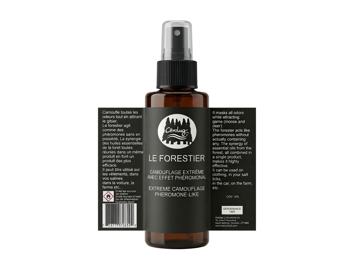 Citrobug LE FORESTIER Extreme Scent Camouflage Spray for Deer and Moose Hunting, Pheromone-Like, 125ml