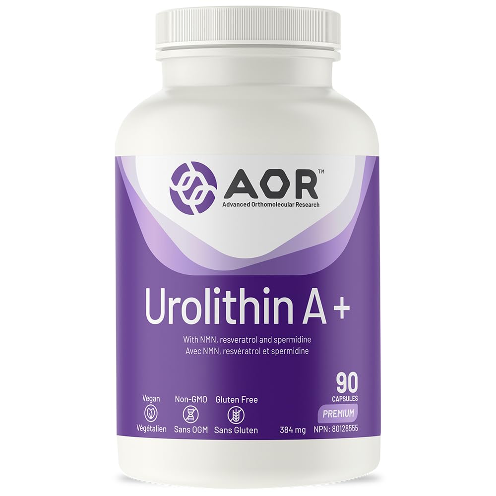 AOR - Urolithin A+ 90 Gélules 30 jours de cure - Avec NMN, Resvératrol et Spermidine - Une combinaison synergique pour le métabolisme énergétique et des nutriments