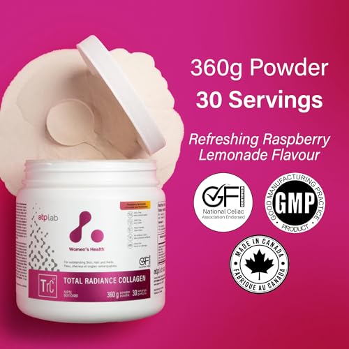 ATP LAB - Total Radiance Collagène 360g - Poudre de protéines de collagène pour femmes - Pour la peau, les cheveux et les ongles - Suppléments de collagène pour femmes