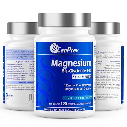 CanPrev Bisglycinate de magnésium 140mg (Ultra doux) l Favorise la production d'énergie l Os, dents et muscles solides
