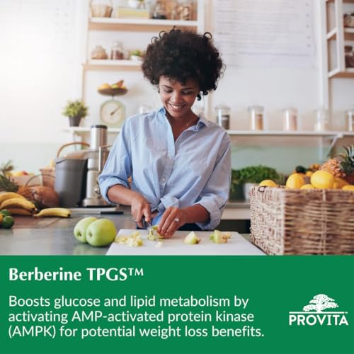 Berberine™ - Régulateur de glucose par Provita | Régulation de la glycémie, active l'AMPK pour une perte de poids potentielle | Libération prolongée pour une absorption maximale | berbérine 500mg