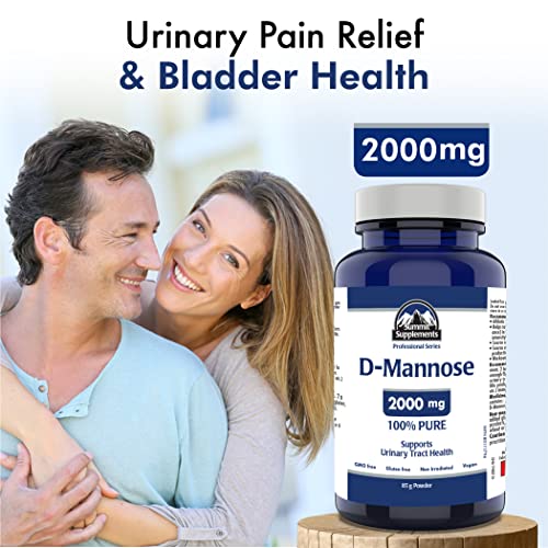 Poudre de D-Mannose pour les infections urinaires (santé des voies urinaires), fièrement canadienne et à impact plastique négatif.