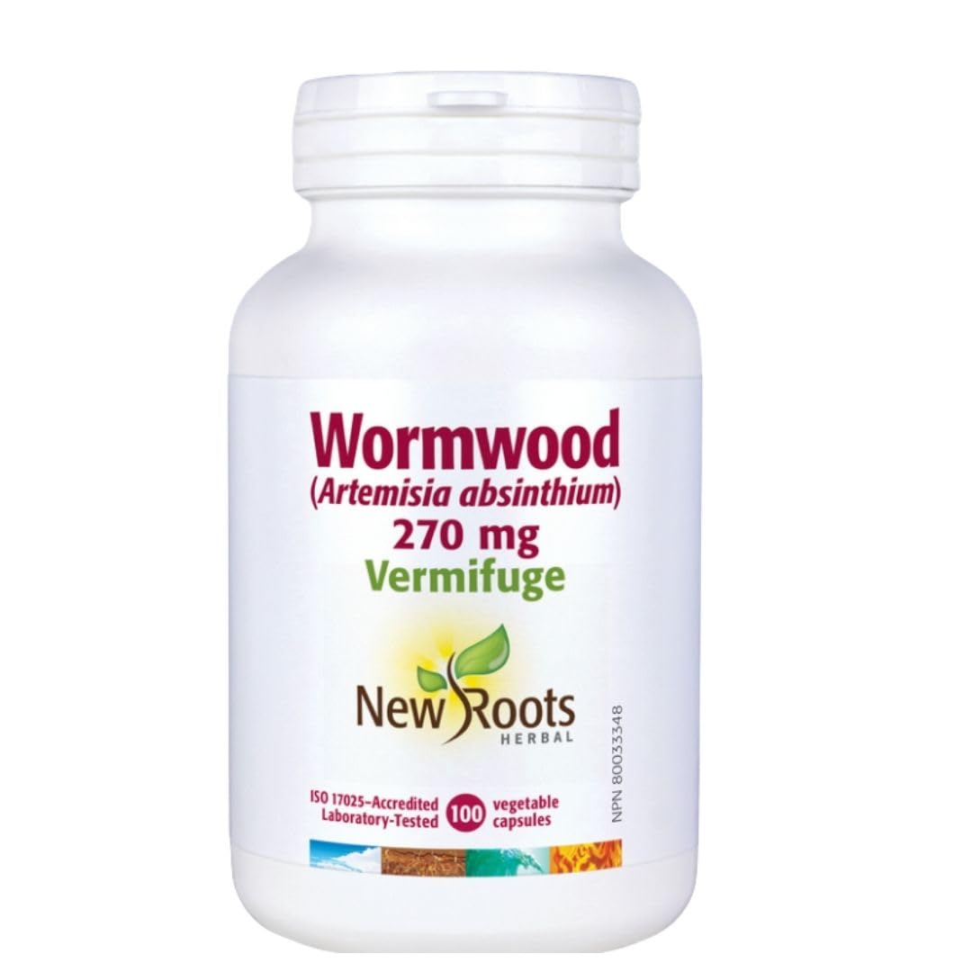 New Roots Herbal Absinthe 100 gélules végétales, Artemisia Absinthium Amertume Digestive, Soutient l'Appétit & la Digestion Sains Sans OGM, Approvisionnement de 33 jours, Fabriqué au Canada