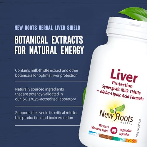 New Roots Herbal Protection du foie Formule synergique Chardon-Marie + Acide alpha-lipoïque