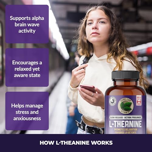 Pure Lab Vitamins | L-théanine à libération lente 200 mg