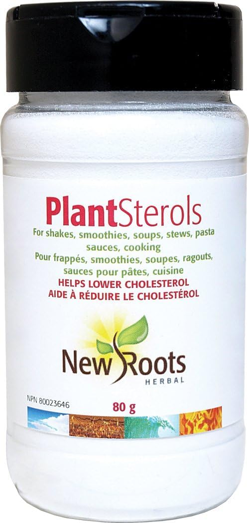 New Roots Herbal - Stérols végétaux, 80g Poudre 66 portions - Supplément pour Shakes, Smoothies, Soupes, Ragoûts, Sauces pour pâtes, Cuisine - Comprend du bêta-sitostérol et des stanols - Soutient les objectifs nutritionnels