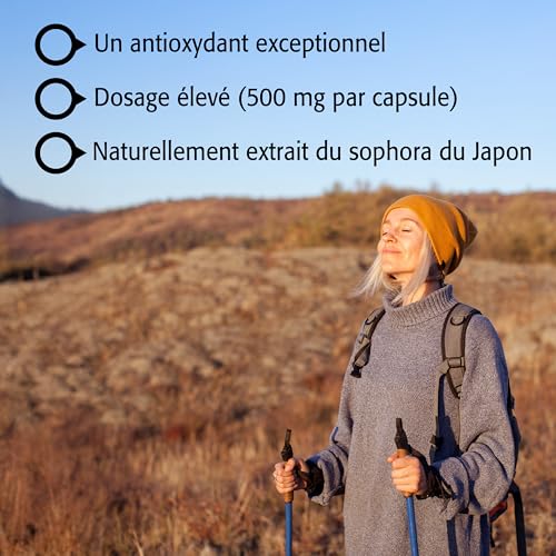 New Roots Herbal - Quercétine en capsules - Antioxydant d'origine végétale - Maintien d'une santé optimale, protection des capillaires, soutien des vaisseaux sanguins et de la circulation - Sans gluten et sans OGM