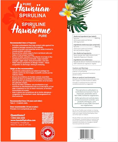 Gandalf Pure Hawaiian Spirulina 1000mg