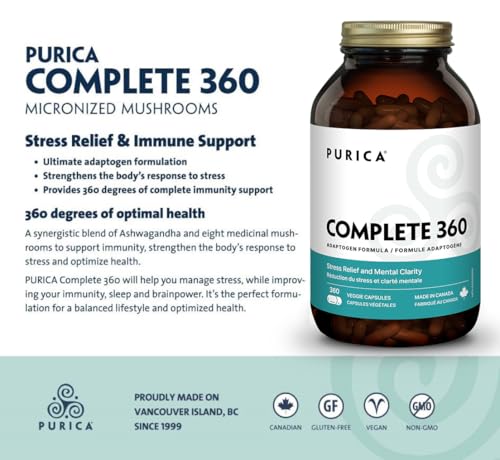 PURICA - Champignons micronisés Complete 360 - Soulagement de la pression et soutien immunitaire