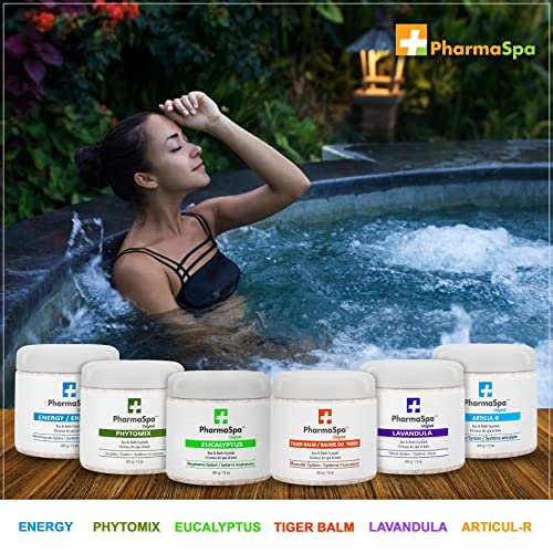 Pharmaspa Original : Cristaux de spa et de bain aux extraits entièrement naturels – 385 g/13 oz – Sel de bain d'Epsom pour l'aromathérapie et la relaxation dans les spas – Sans gluten, sans parabènes, sans cruauté