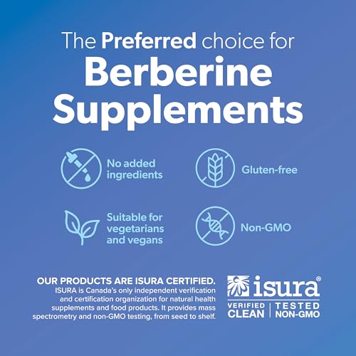 Preferred Nutrition Berberine MAXIMUM POTENCY 1000 mg per Serving (2 caps, 500 mg each), Vegetarian Capsules, Canadian Company