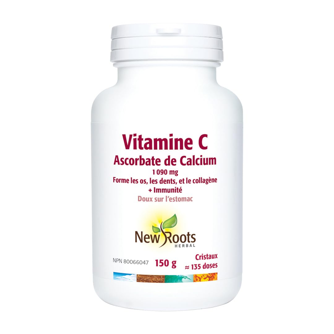 Cristaux de vitamine C ascorbate de calcium New Roots Herbal