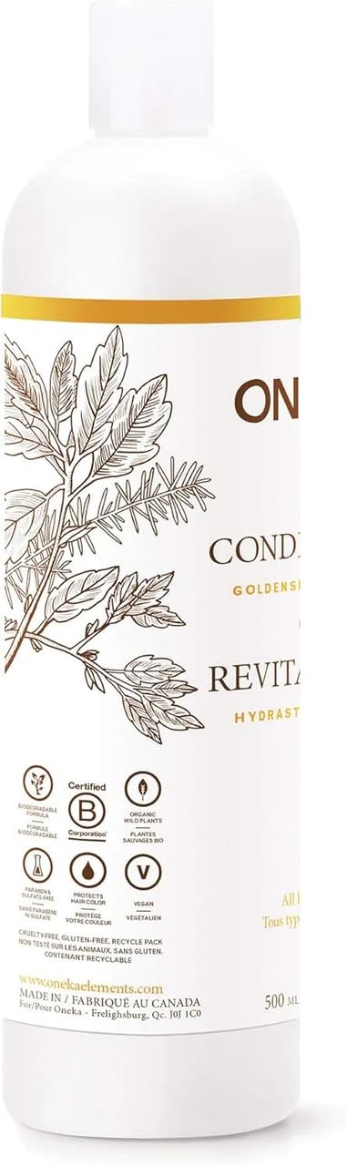 Oneka Goldenseal & Citrus Conditioner, All Hair Types, Canadian Made, 500ml