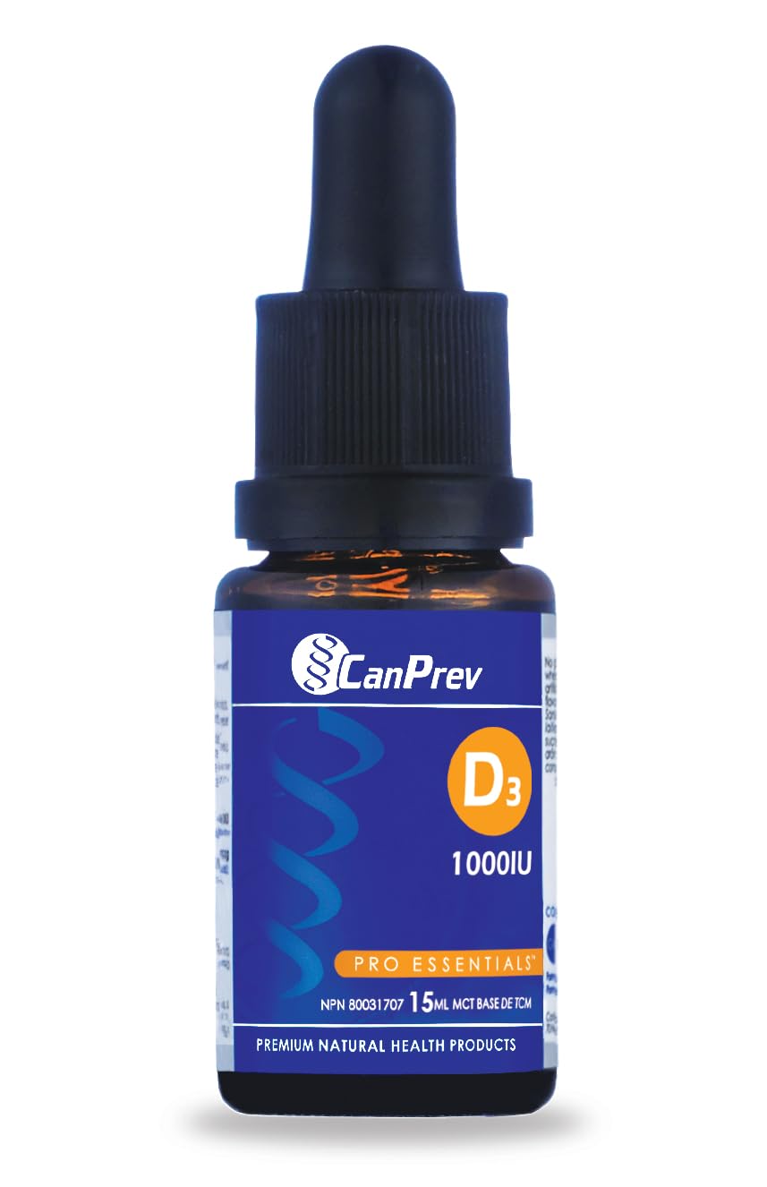 CanPrev Vitamin D3 1000 IU Liquid Drops, Plant Based D3, 300 Day Supply