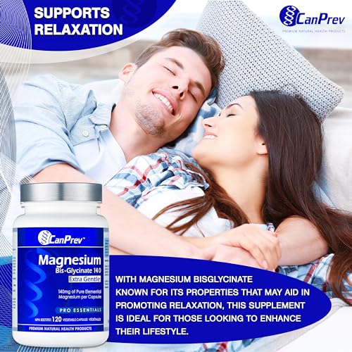 CanPrev Bisglycinate de magnésium 140mg (Ultra doux) l Favorise la production d'énergie l Os, dents et muscles solides