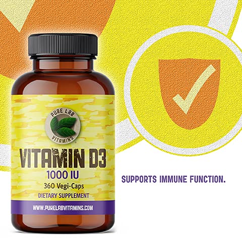 Pure Lab Vitamins Vitamin D3 1000 IU - 360 Vegi-Caps