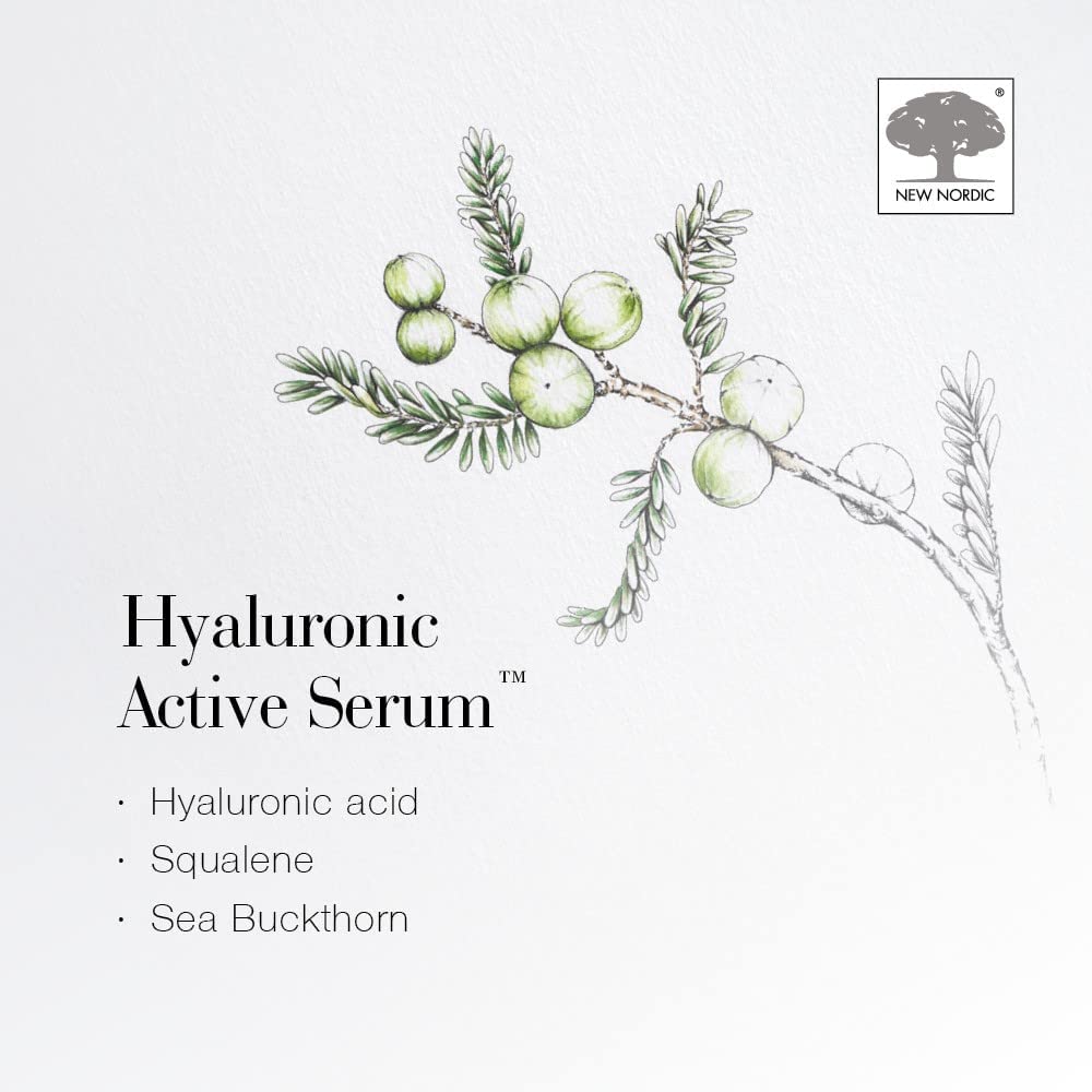 New Nordic Hyaluronic Active Serum, Fragrance Free & Vegan, 30 ml, 2 Pack