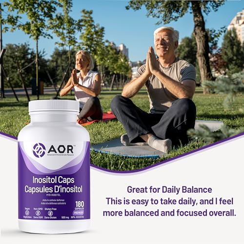 AOR - Inositol Caps 500mg, 90 capsules - Supplément de Myo-Inositol pour le soutien de l'humeur, la santé cérébrale et la santé mentale - Capsules d'Inositol - Aide à réguler les systèmes de signalisation cérébrale