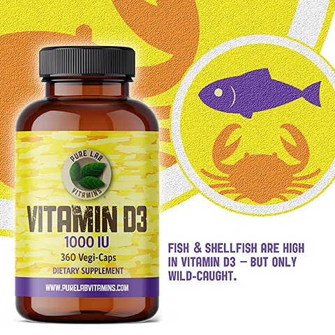 Pure Lab Vitamins Vitamin D3 1000 IU - 360 Vegi-Caps