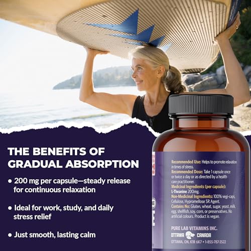 Pure Lab Vitamins | L-théanine à libération lente 200 mg