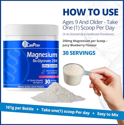 CanPrev - Magnésium Bisglycinate en poudre - Favorise la relaxation et le métabolisme énergétique