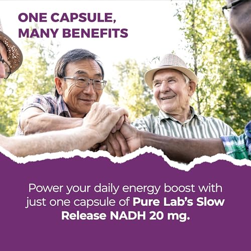 Pure Lab Vitamins - Nicotinamide Adénine Dinucléotide (NAD) + Hydrogène (H) Supplément - 20 MG