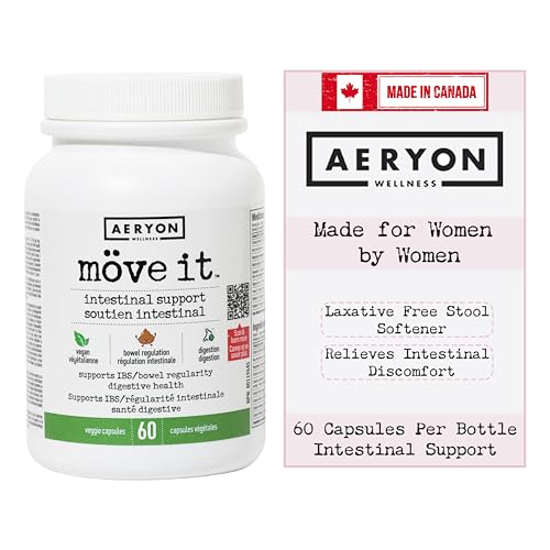 Möve it Travel All-Natural Laxative Free Stool Softener by Aeryon Wellness | IBS Relief with Digestive Enzymes | Provides Bloating Relief, Restores Gut health | Natural Colon Cleanser | Laxatives for Constipation |Travel Pack 12 Capsules