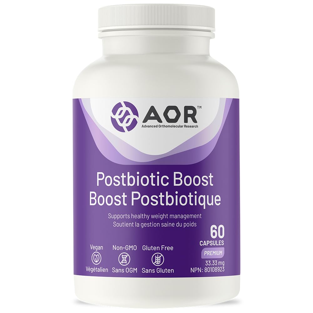 AOR Postbiotic Boost 60 Capsules, 60-Day Supply - Advanced Postbiotic Formula with BPL1, Promote Balanced Lifestyle, Features Bifidobacterium lactis CECT8145, Support Digestive Comfort, Vegan, Non-GMO