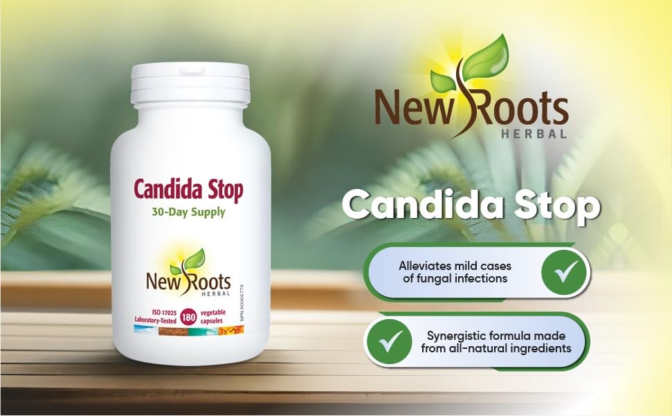 New Roots Herbal Candida Stop Capsules, Non GMO, 180 Caps, 30 Day Supply
