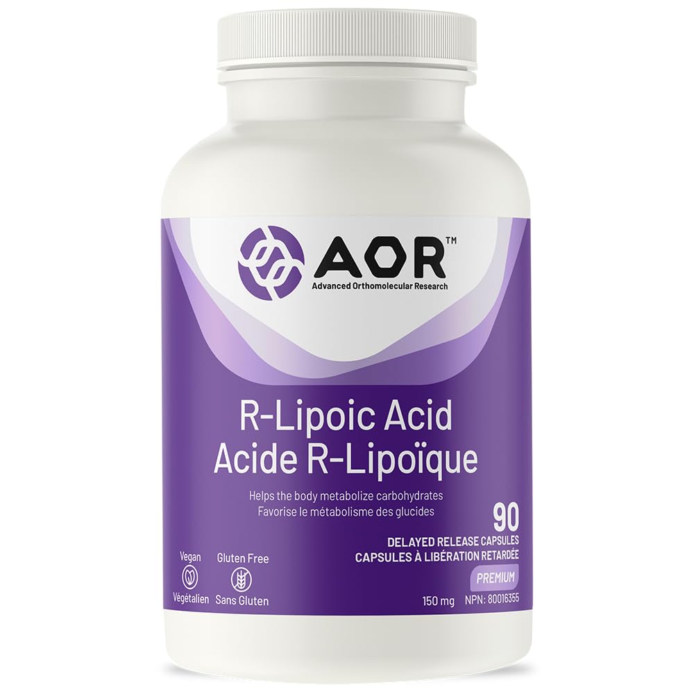 AOR Alpha Lipoic Acid, R Lipoic Acid Sodium Salt, 150mg, 90 Capsules