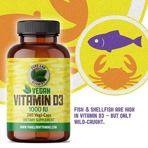 Pure Lab Vitamins Vitamin D3 1000 IU - 240 Vegi-Caps