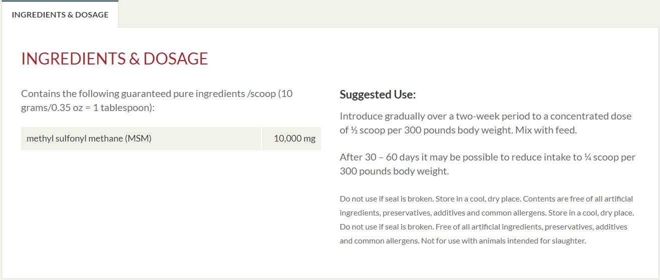 PURICA Équin MSM Végétalien en Poudre - Supplément Pur & Organique pour Chevaux pour le Soutien Articulaire, 1kg