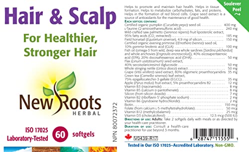New Roots Herbal Hair & Scalp with Saw Palmetto, Pumpkin Seed Oil & Horsetail - Supports Fuller, Stronger & Thicker Hair - Promotes Scalp Vitality - Non-GMO & Gluten-Free