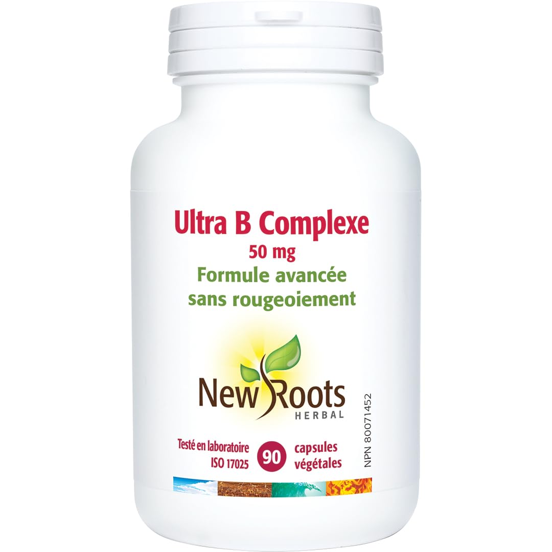 New Roots Herbal Vitamin B Complex 50mg, Flush Free Niacin, 90 Capsules