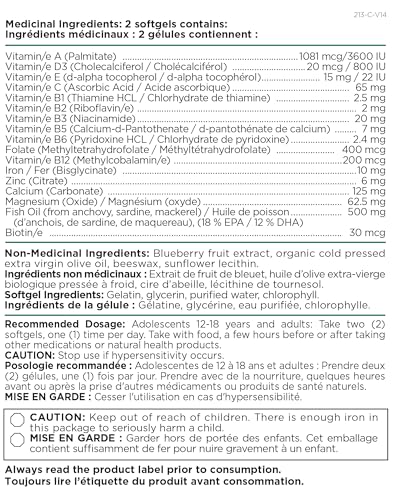 Platinum Naturals - Easymulti Ado pour jeunes femmes | DHA | Cerveau et peau