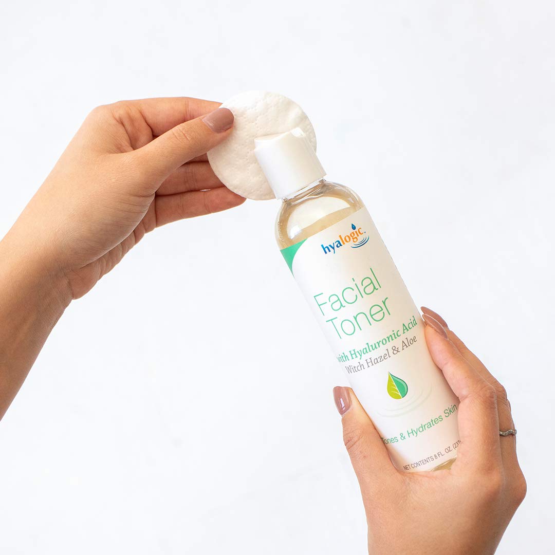 Hyalogic - Tonique facial avec acide hyaluronique Hyalogic, hamamélis et tonique à l'aloe vera 237 ml - Tonique doux et hydratant, astringent naturel pour le visage - Sans parabène, gluten et parfum
