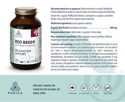 Purica Red Reishi Micronized Mushroom Powder