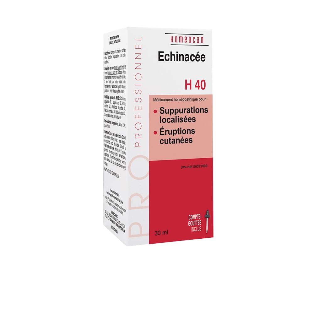Homeocan H40 Echinacea Drops 30ml, 40 Servings with Dropper, Herbal Liquid Supplement for Daily Wellness, Echinacea Angustifolia Extract for Adult & Kid, Supports Seasonal Comfort & Natural Resilience