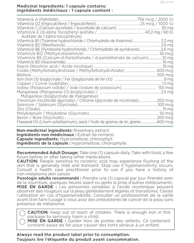 Platinum Naturals Easymulti Vegan - Complete Multivitamin for Men & Women, Includes Omega 3, Flaxseed Oil, Enriched with B1, B2, B3, B5, B6, B12, Vitamin C, Iron & Zinc