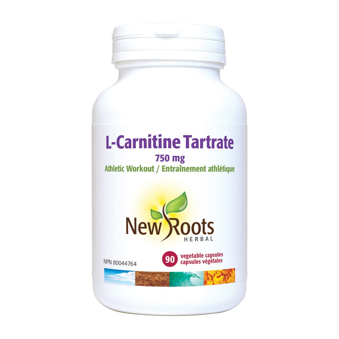 New Roots Herbal L-Carnitine Tartrate 750 mg, Muscle Recovery, 90 Veg Caps